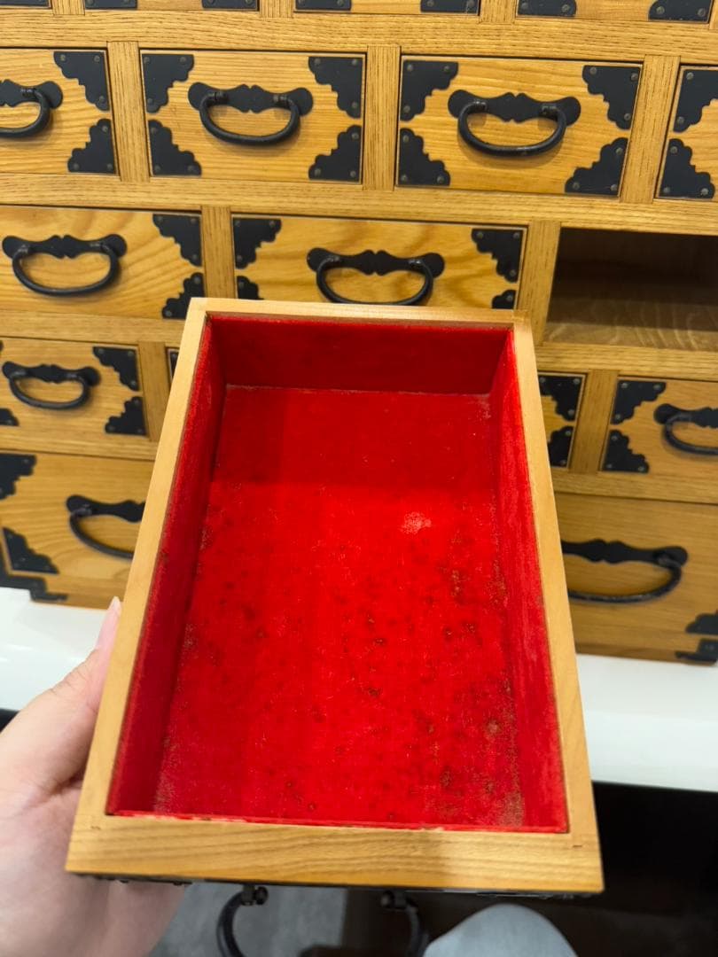 アンティーク 薬箪笥 小物入れ 薬箱 木製 17杯