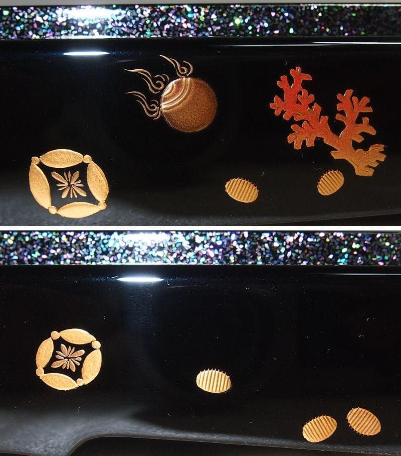 高級 未使用 輪島塗 わじま慶塚 螺鈿 宝尽くし蒔絵 置物台 香炉台