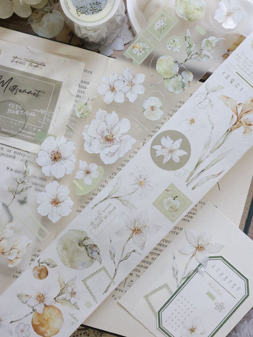 小白家文創《绿意》海外マスキングテープ　マステ 【2094】