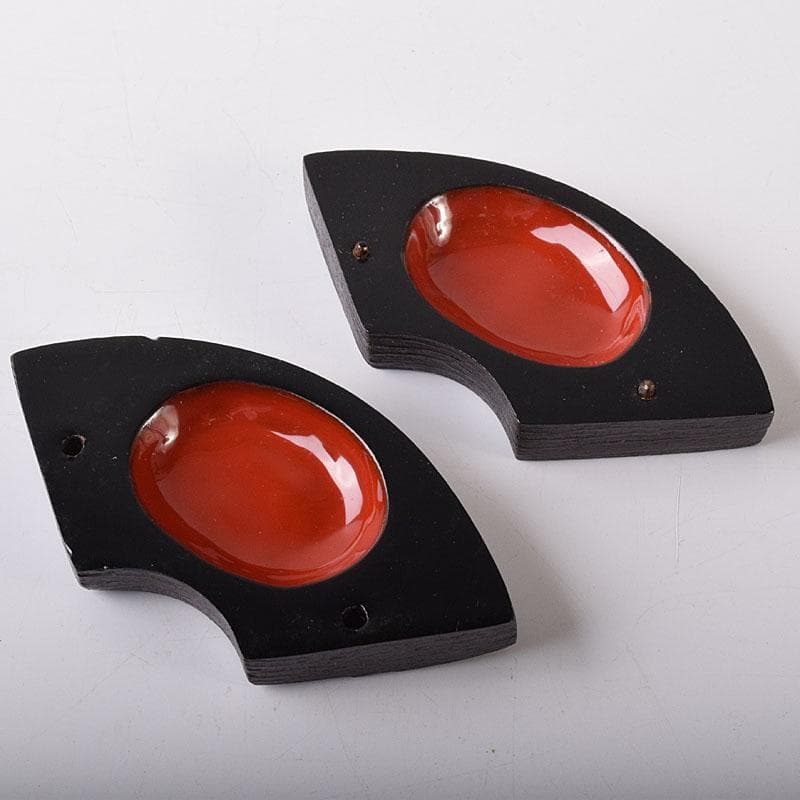 茶道具　塗師　高橋峯房作　秋草蒔絵　扇面型　香合　共箱　V　7778