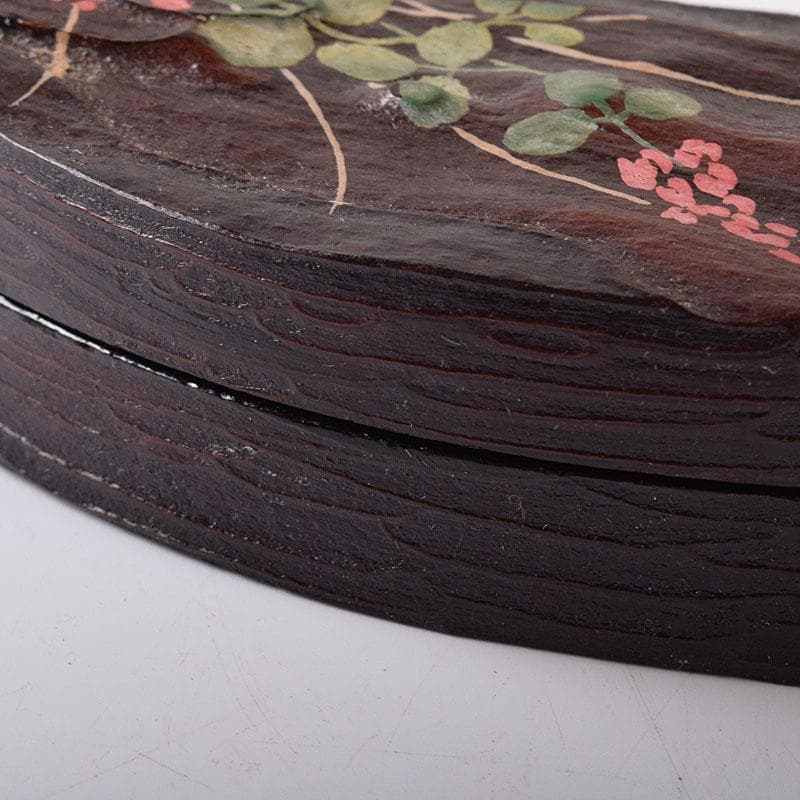 茶道具　塗師　高橋峯房作　秋草蒔絵　扇面型　香合　共箱　V　7778