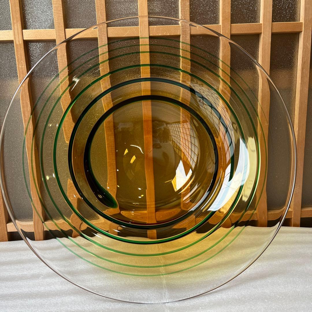 東洋佐々木ガラス翠螺旋水盤直径35cm