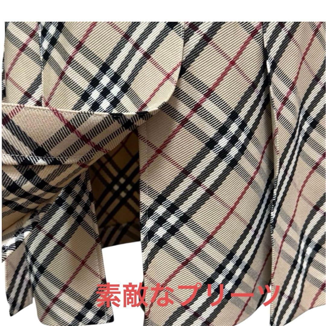 バーバリー ロンドン ブルーレーベル プリーツスカート ノバチェック 38M