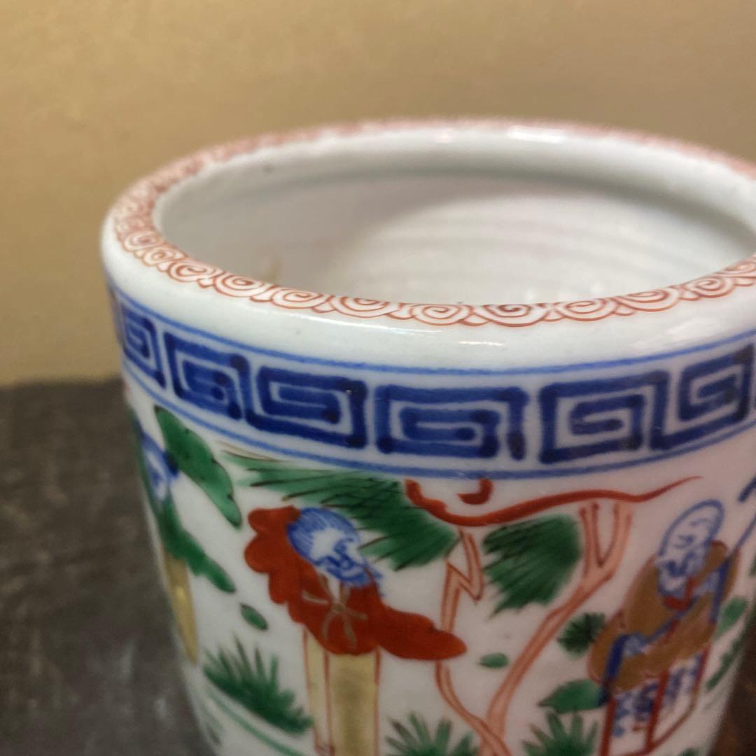 中国古玩　色絵人物図香炉A