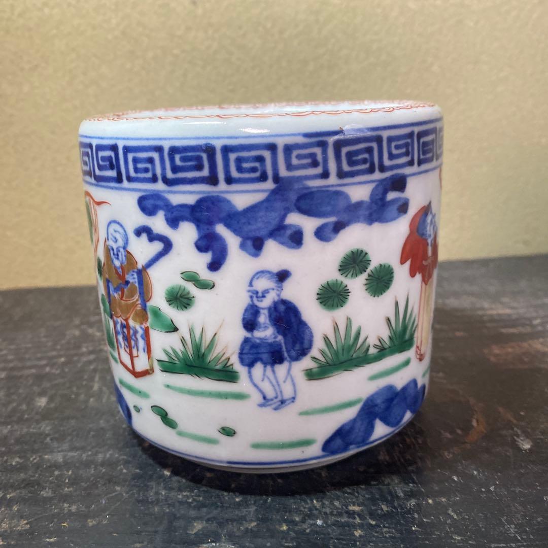 中国古玩　色絵人物図香炉A