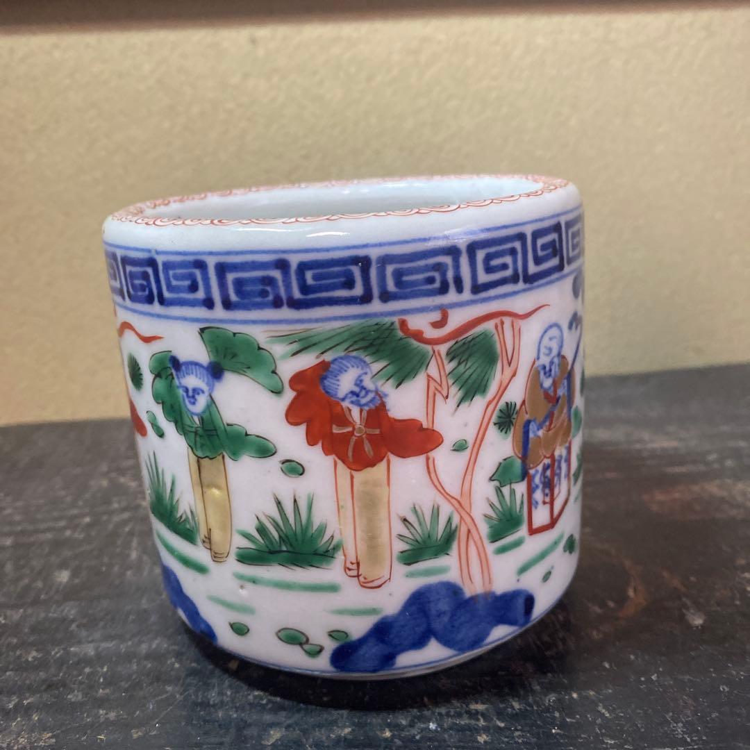 中国古玩　色絵人物図香炉A