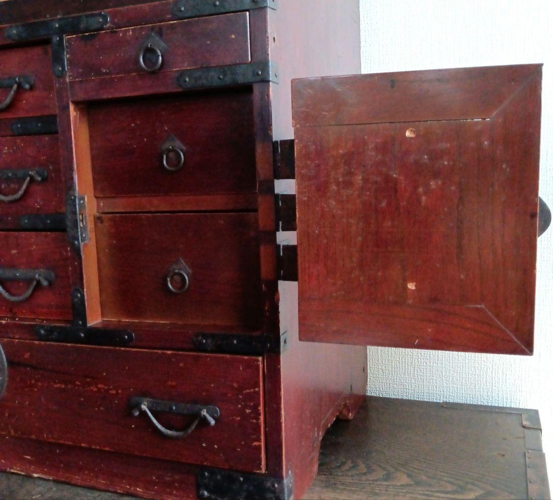 美しい棒箪笥 明治時代製 アンティーク キャビネット 和箪笥 船箪笥 水屋