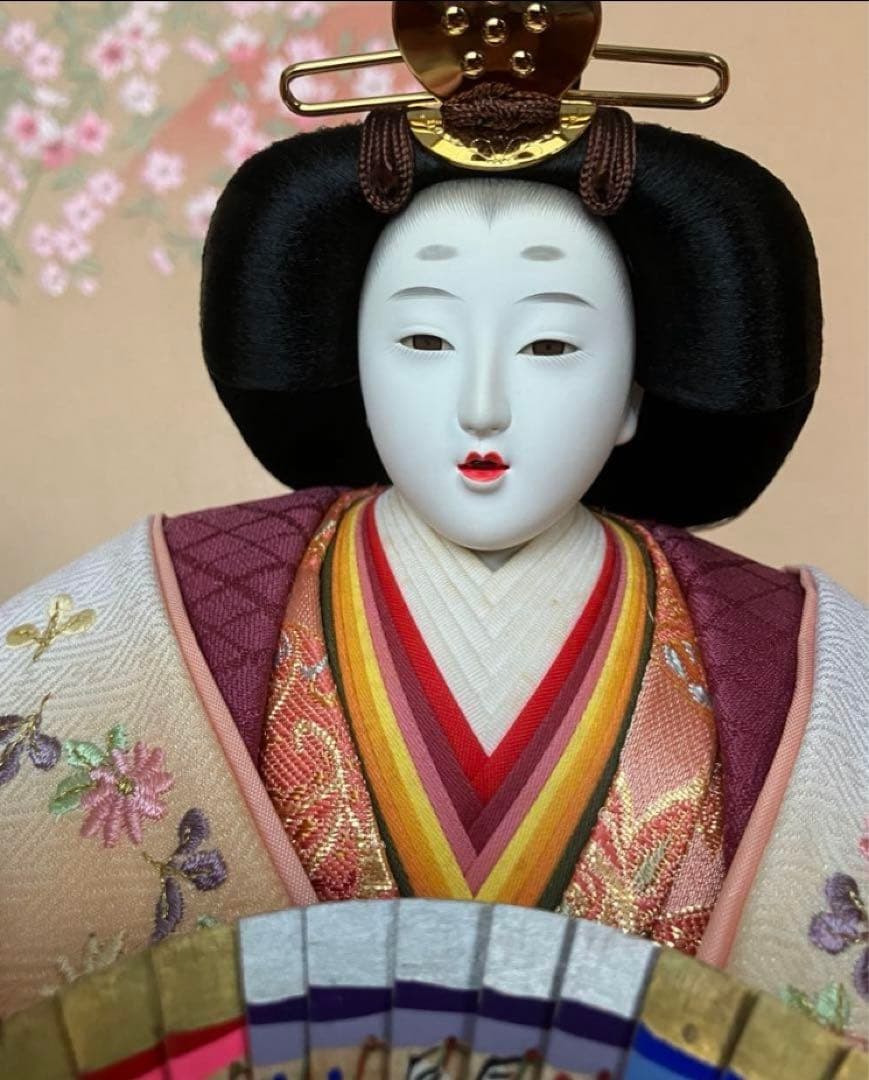御京雛②平安春峰作　雛人形　三段飾り　お雛様　京都西陣織り　ひな人形3段　桜刺繍