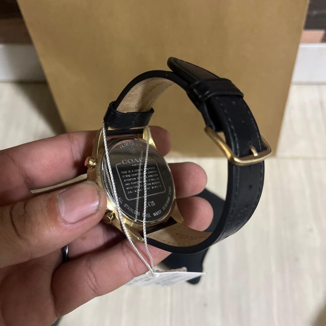 COACH アナログ腕時計 黒/金
