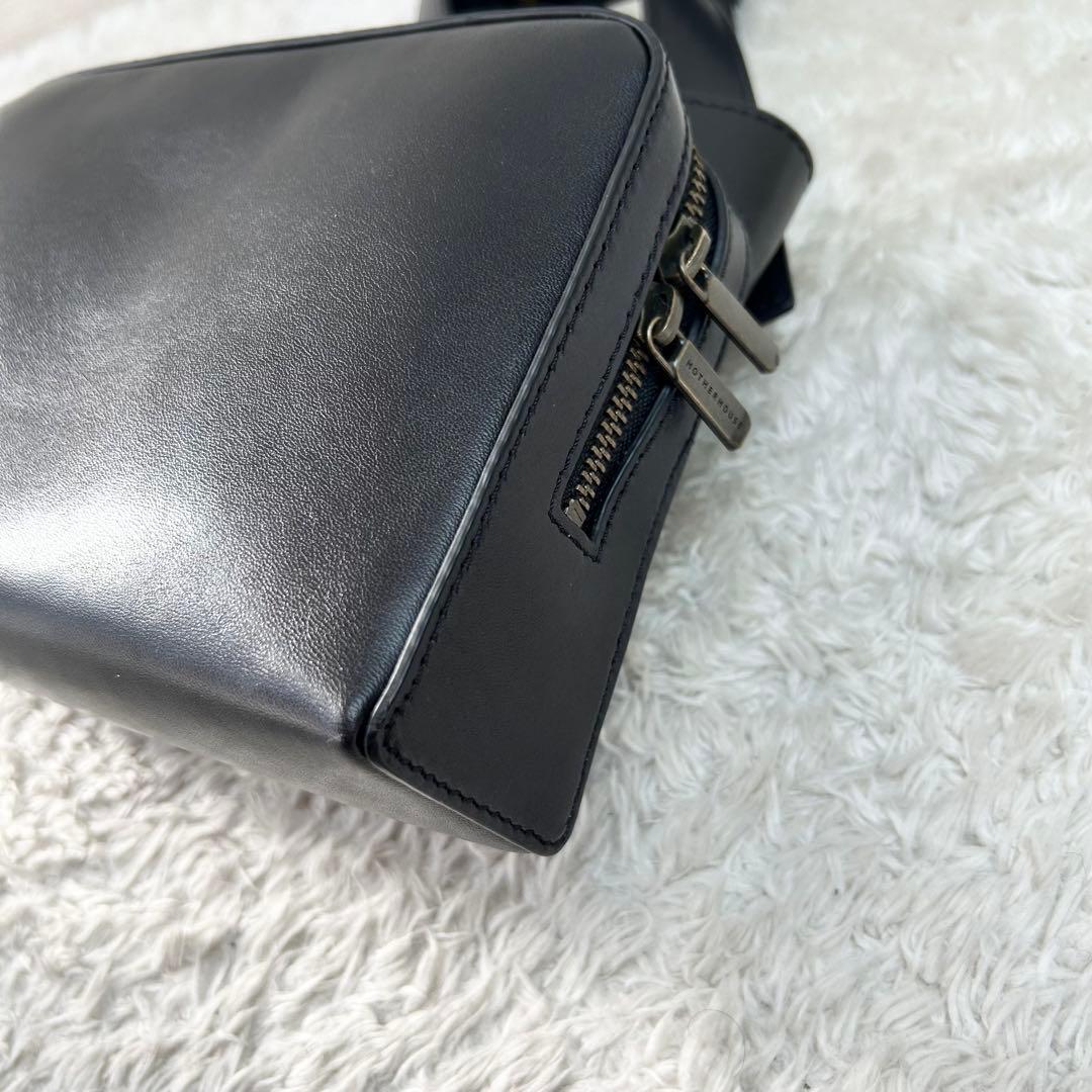 マザーハウス アンティーク ソラ ブラック 本革 ショルダーバッグ 2way