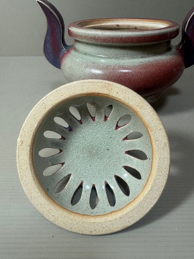 2183 香春焼 辰砂 獅子香炉