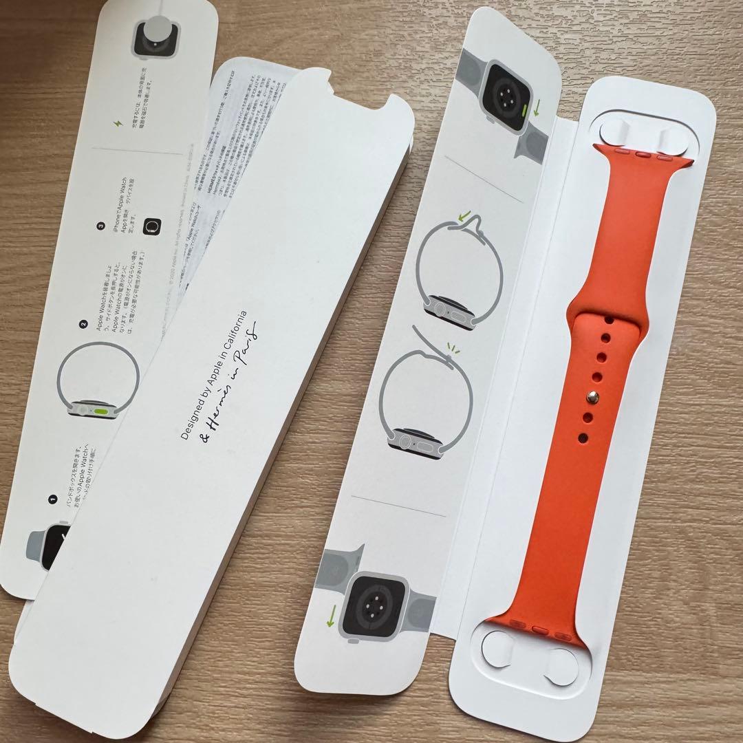 2390 美品　Apple Watch エルメス　オレンジ　スポーツ　バンド