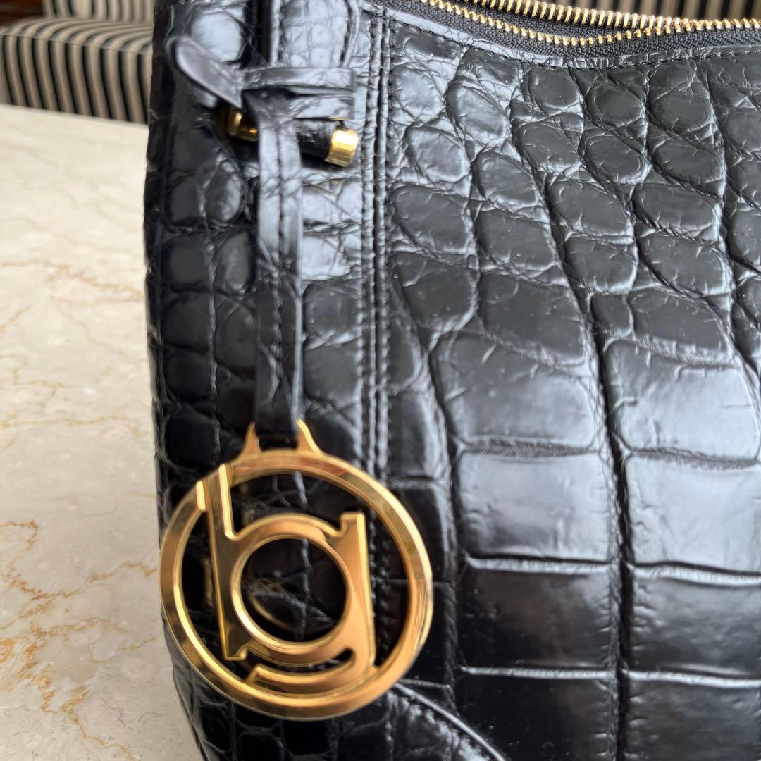 ボーグラン JRA 376 クロコダイル 黒 レディース トートバッグ