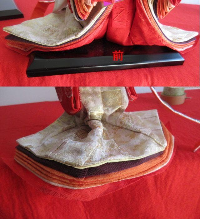 ラスト１点　新品　吉徳大公　立ち雛　 天皇陛下御束帯 黄櫨染固地綾 正絹