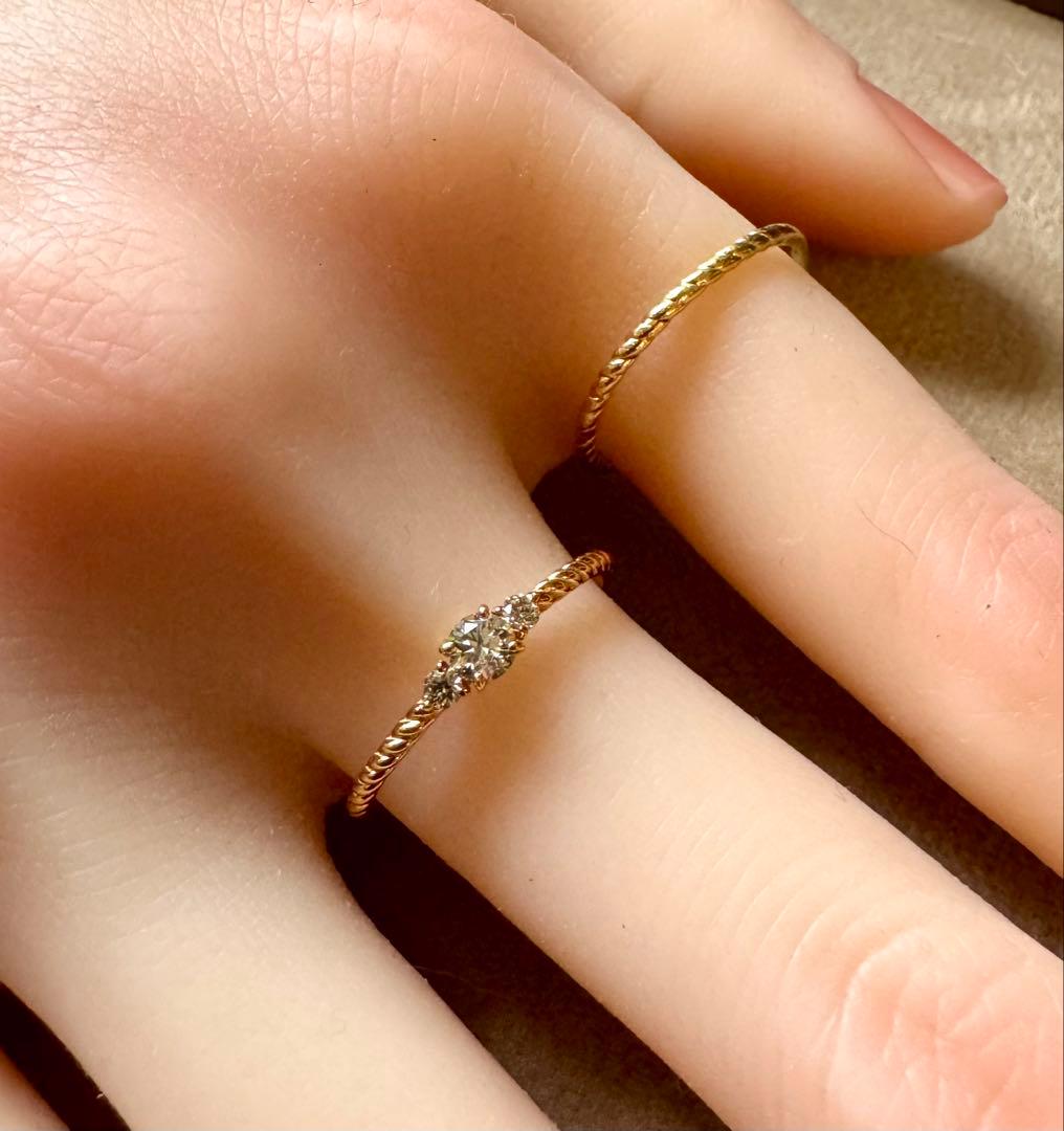 K18YG*18号*ダイヤモンドリング*大きめサイズ*指輪