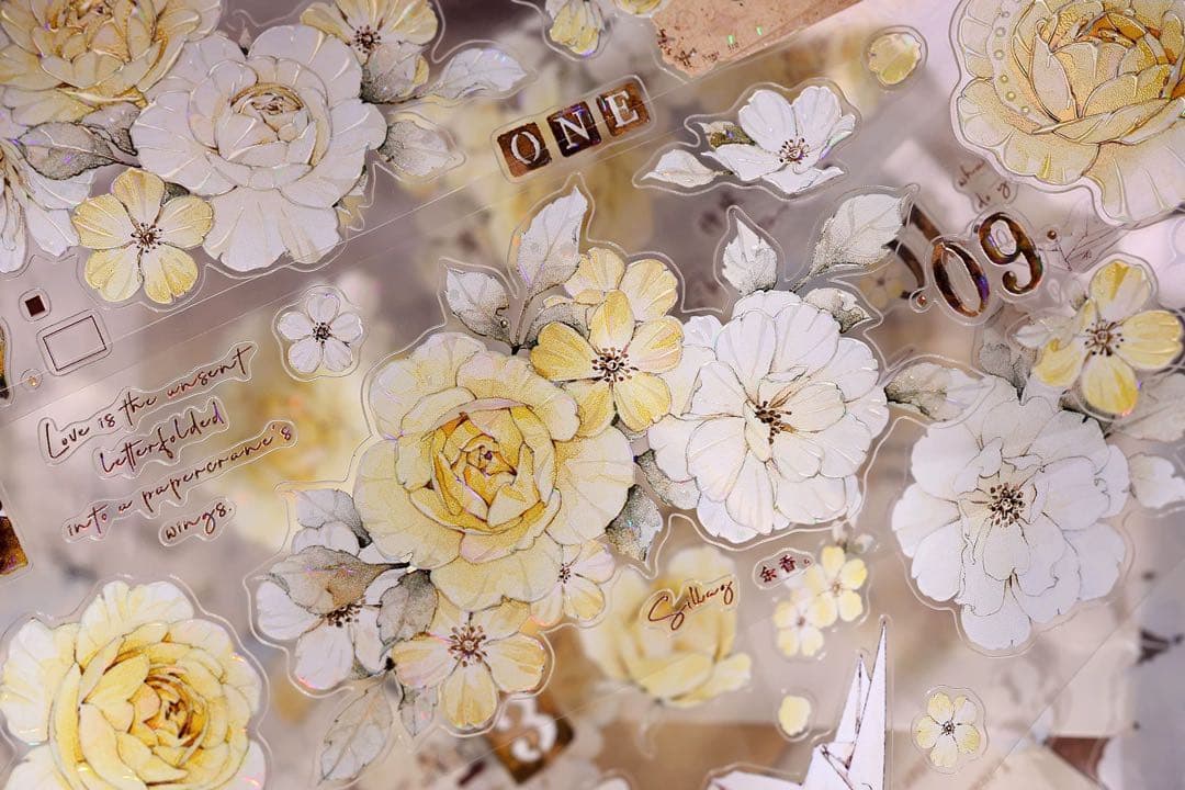 ⭐️SALE⭐️小白家文創《黄玫瑰》海外マスキングテープ マステ 【2744】