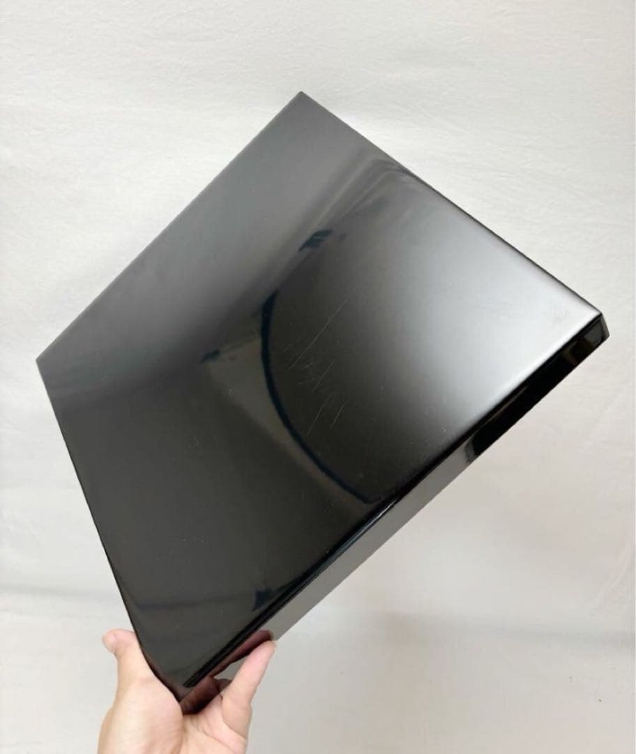 美品 懐石道具 木製黒真塗 四方膳 会席膳 平膳 5客揃 懐石盆 銘々盆 紙箱