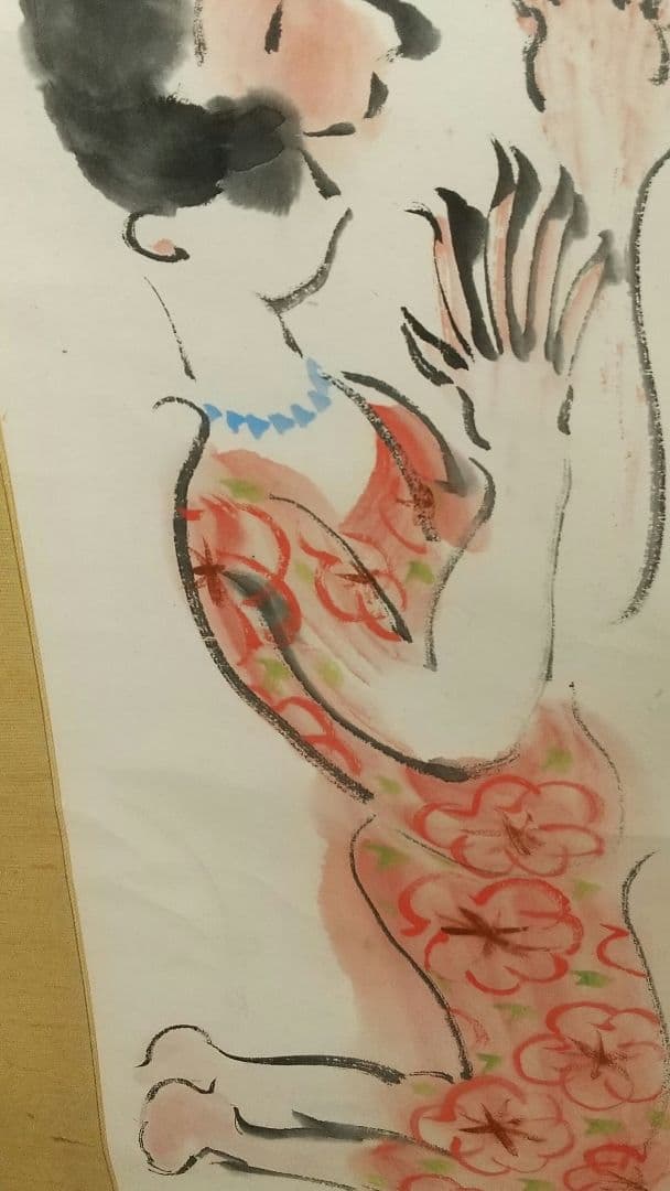 岡本一平 ピアノ 漫画 マンガ 紙本掛軸人物 岡本太郎の父 - メルカリ