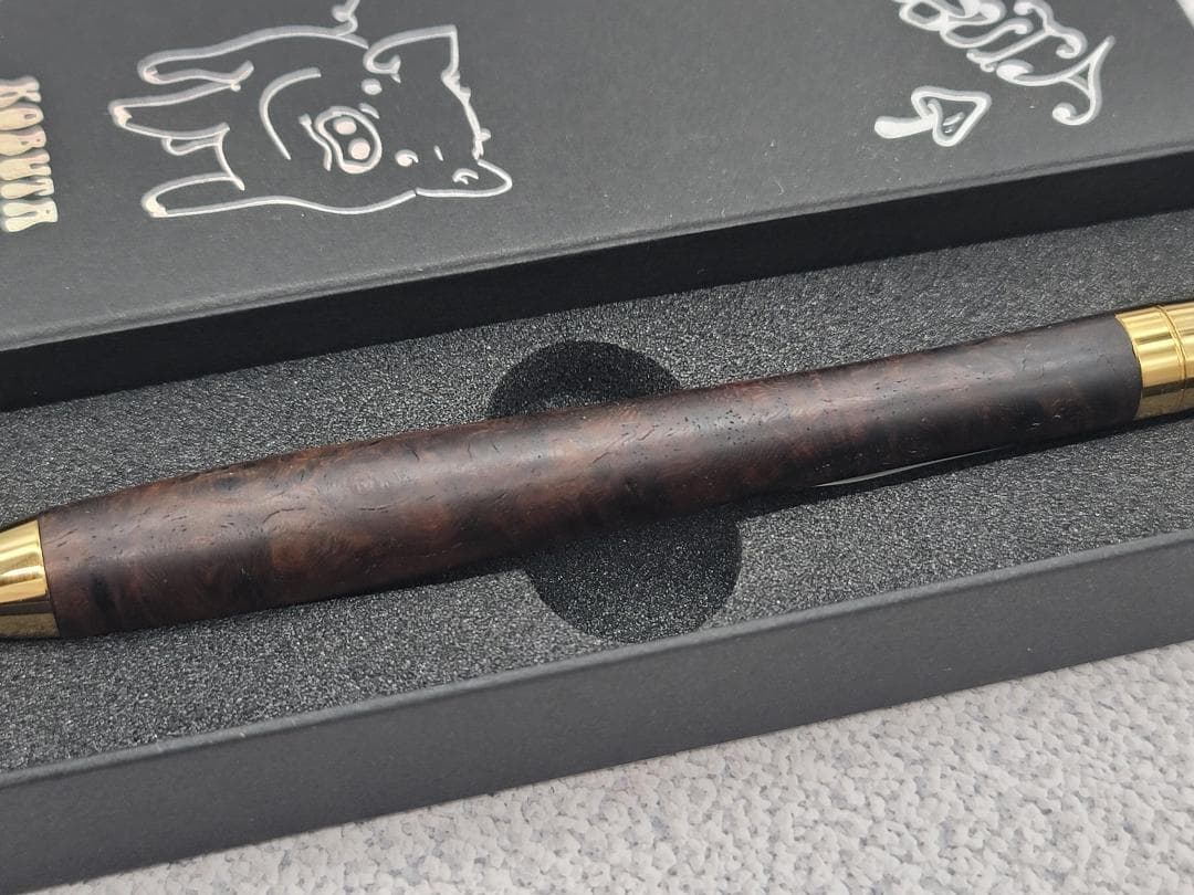 新品　こぶた工房　極上花梨瘤　紅白グロテスク　金金具　シャープペンシル0.5