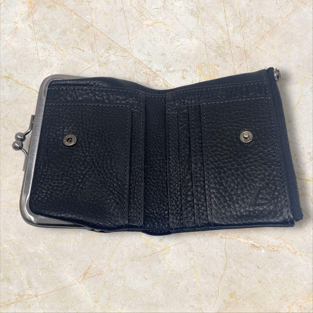 土屋鞄 トーンオイルヌメ がま口ポケット財布 ブラック 財布 がま口 黒