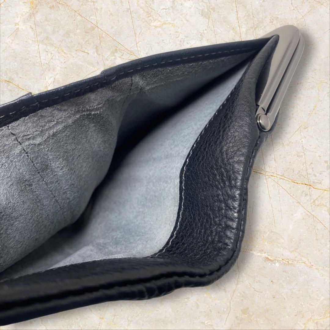 土屋鞄 トーンオイルヌメ がま口ポケット財布 ブラック 財布 がま口 黒