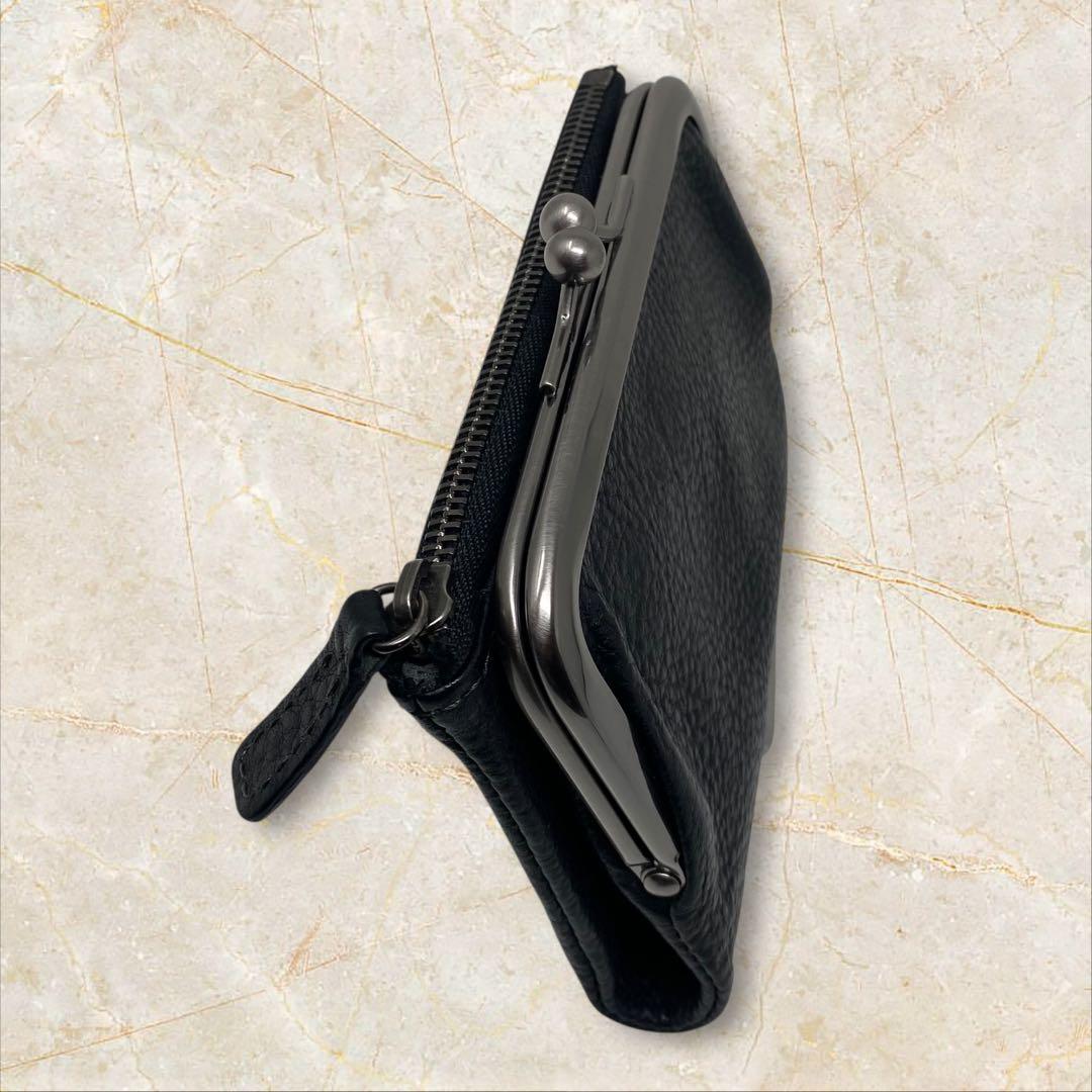 土屋鞄 トーンオイルヌメ がま口ポケット財布 ブラック 財布 がま口 黒