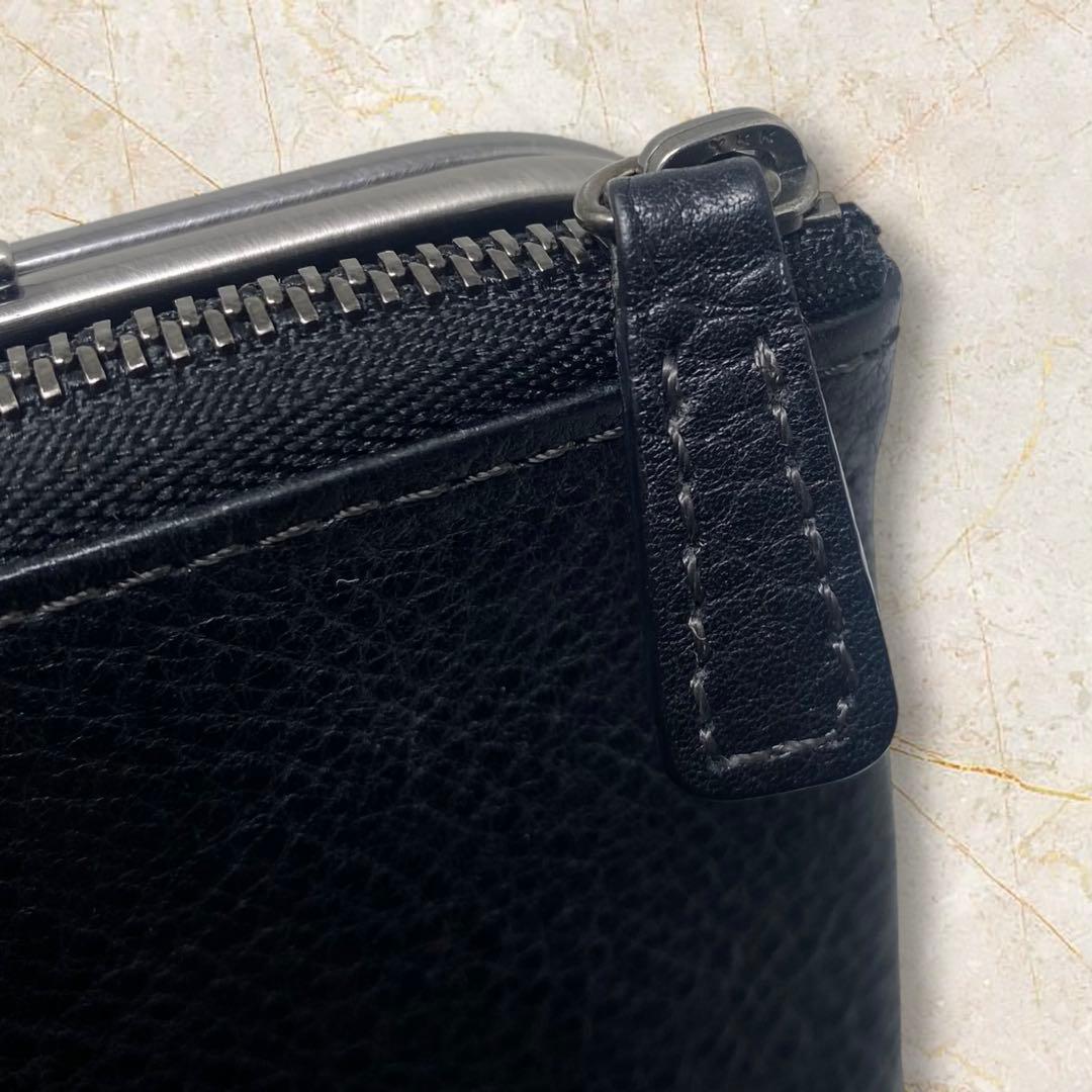 土屋鞄 トーンオイルヌメ がま口ポケット財布 ブラック 財布 がま口 黒