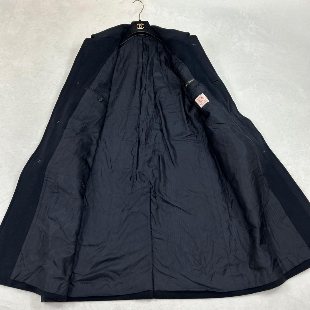 I248 L ロエベ カシミヤ100% ロングコート ネイビー メンズ