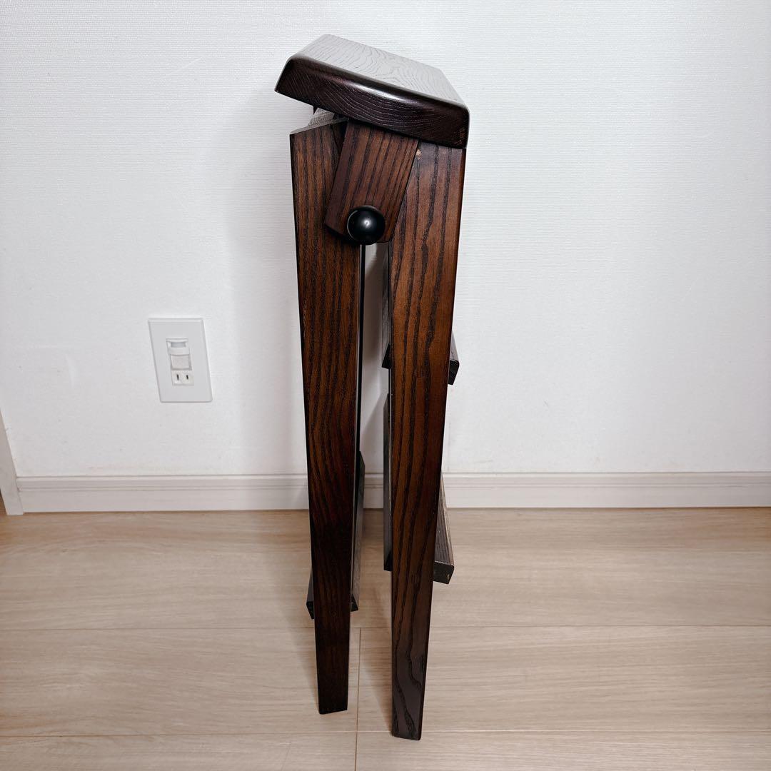 ステップスツール　腰掛けスツールと脚立の2wayスツール　天然木