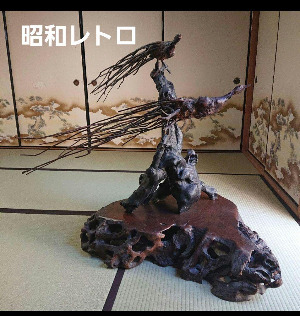 【大正レトロ/明治レトロ/昭和レトロ 】木製置物 孔雀 くじゃく 花台 当時物 大正レトロ/明治レトロ/昭和レトロ 】木製置物 孔雀 くじゃく 花台