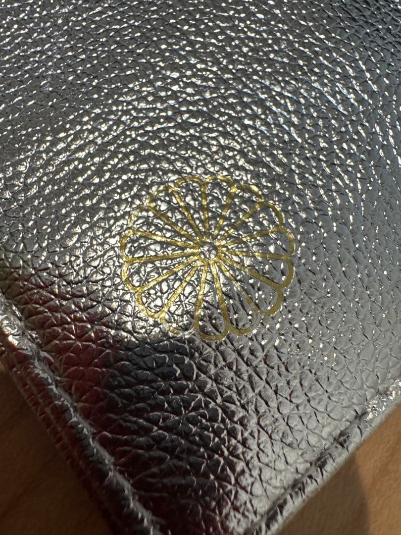 皇居　シルバー　限定 長財布 イエロー 金　黄色 　牛革　財布　風水　金運アップ