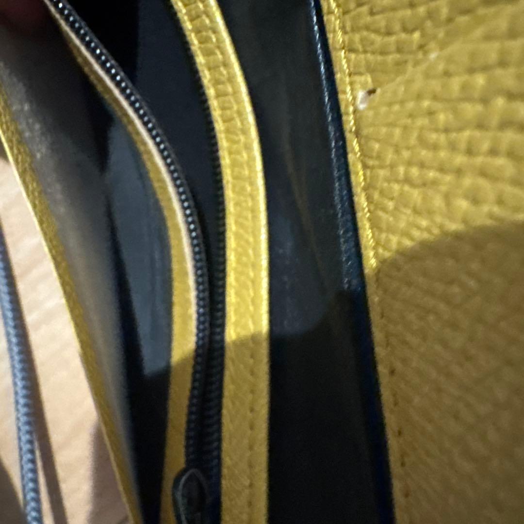 皇居　シルバー　限定 長財布 イエロー 金　黄色 　牛革　財布　風水　金運アップ