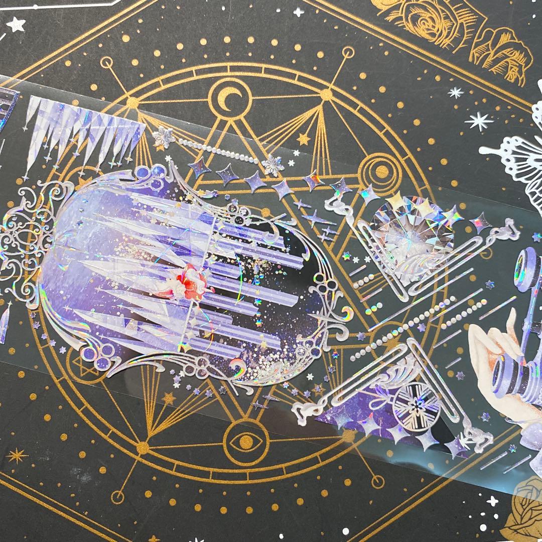 9290】海外 マステ 巻 貝殻光マスキングテープ 装飾背景系 紫