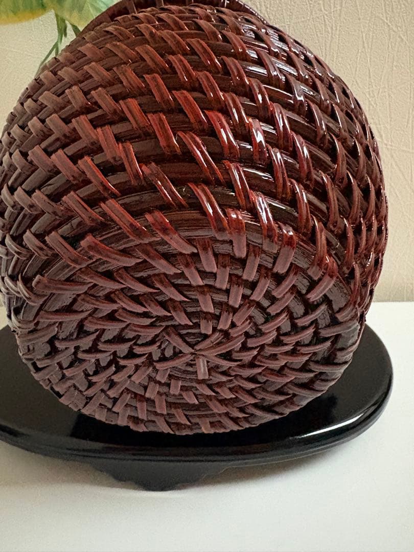 花入れ 編み籠 籃胎漆器 花器 籠 花瓶 漆器 - メルカリ