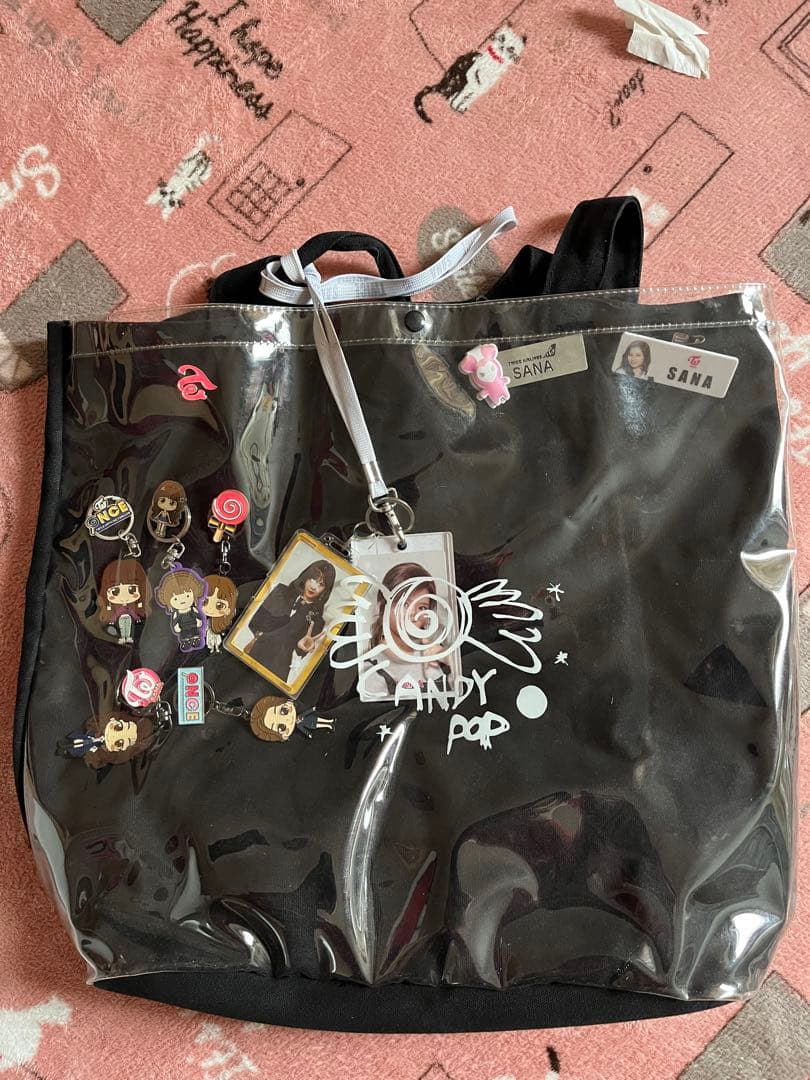 TWICE サナ 缶バッジ 痛バ CANDY POP バッグ(さな 缶バッチ)