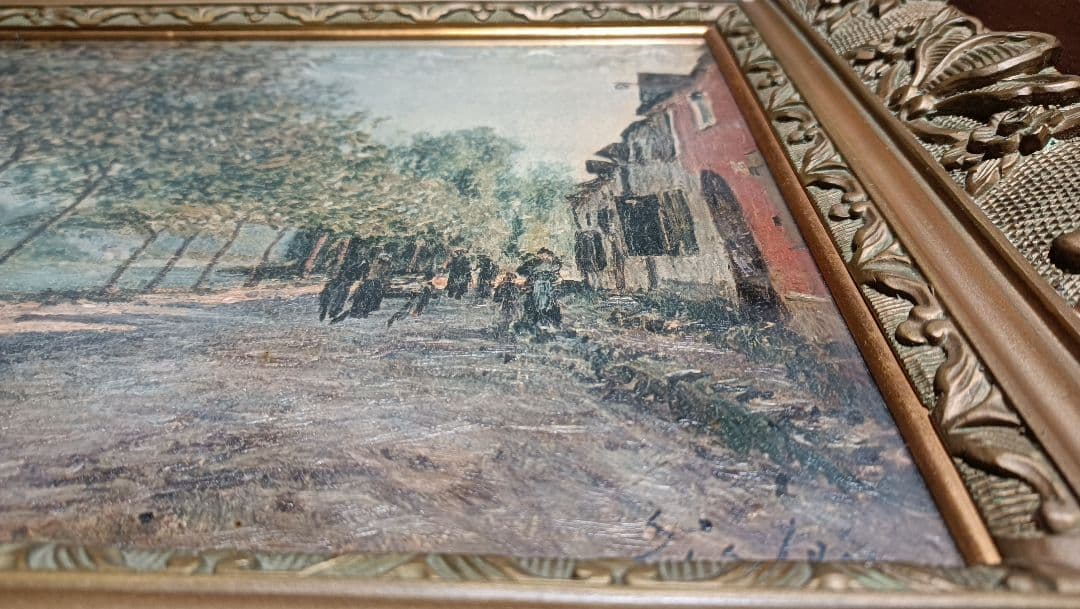 油絵　シスレー　サン・マメス六月の朝