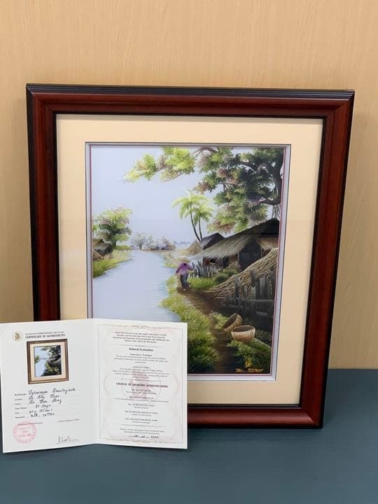 ベトナム刺繍絵　Vietnamese Coutryside