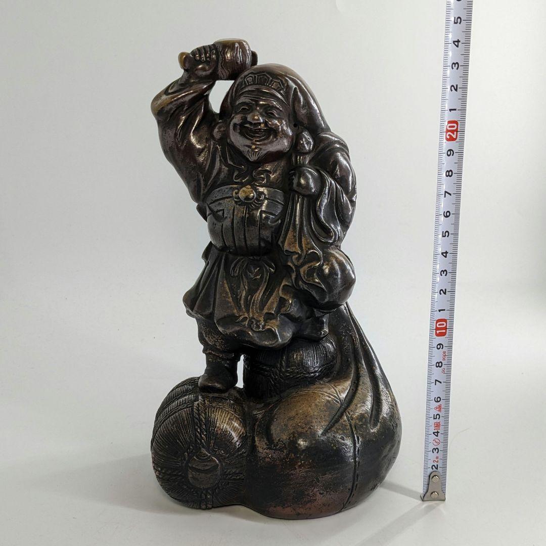 明治～昭和初期 備前焼 大黒天像 置物 七福神 打ち出の小槌 縁起物 工芸品 明治～昭和初期 備前焼 大黒天像 置物 七福神 打ち出の小槌 縁起物 工芸品