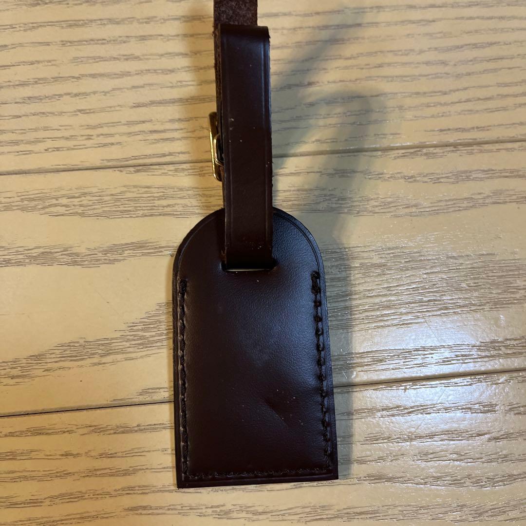 ☆ルイヴィトン ネームタグ レザー ダークブラウン イニシャルあり