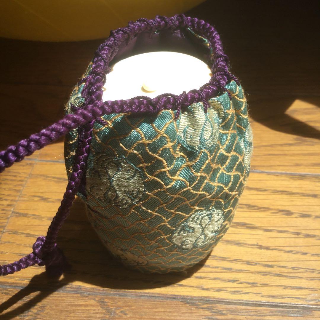 茶道具 陶器の棗 巾着付き