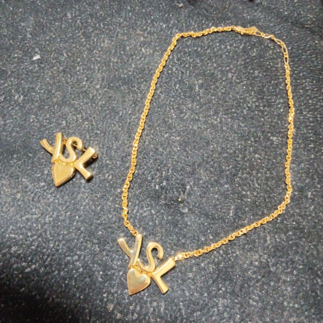 YSLネックレス、ブローチ｜週末限定値下げYSL ヴィンテージ ブローチ
