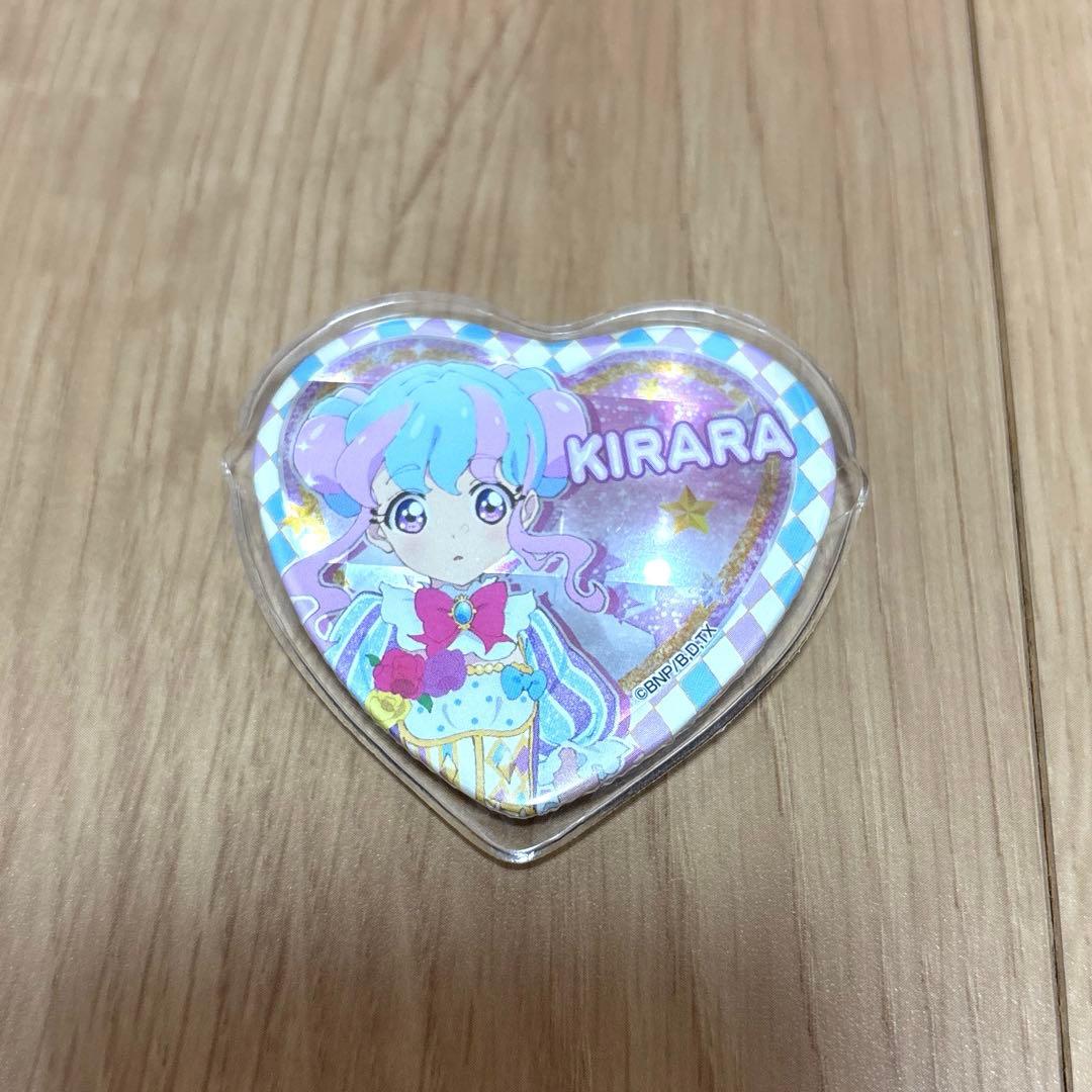 アイカツスターズ グリッターガラポン ハート型缶バッジ 花園きらら
