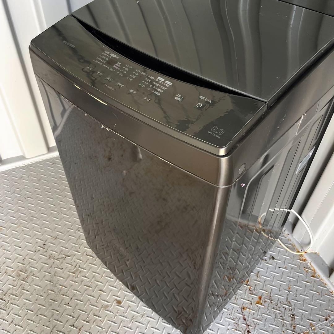 175取付無料！アイリスオーヤマ ガラストップおしゃれインテリア8kg