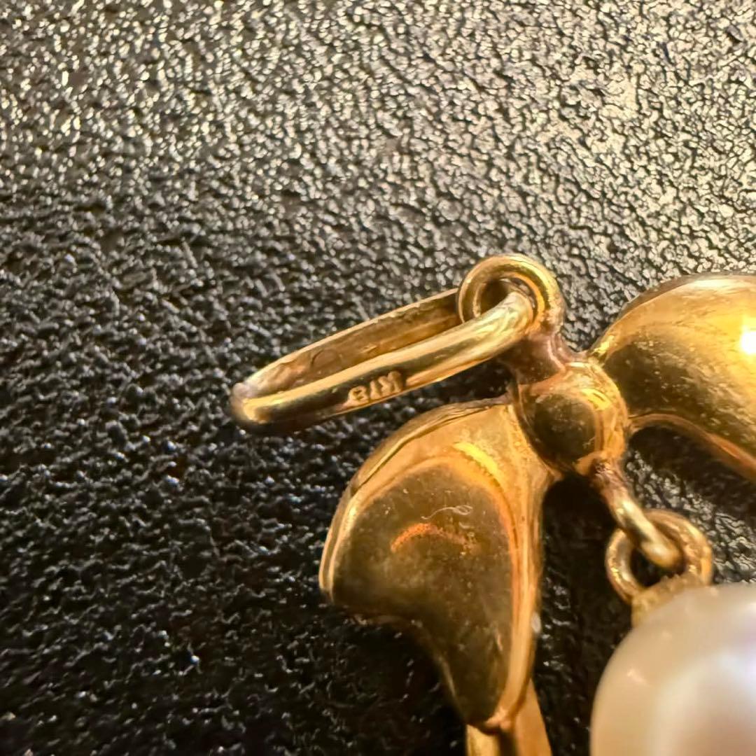 K18 ゴールド ペンダント／淡水パール