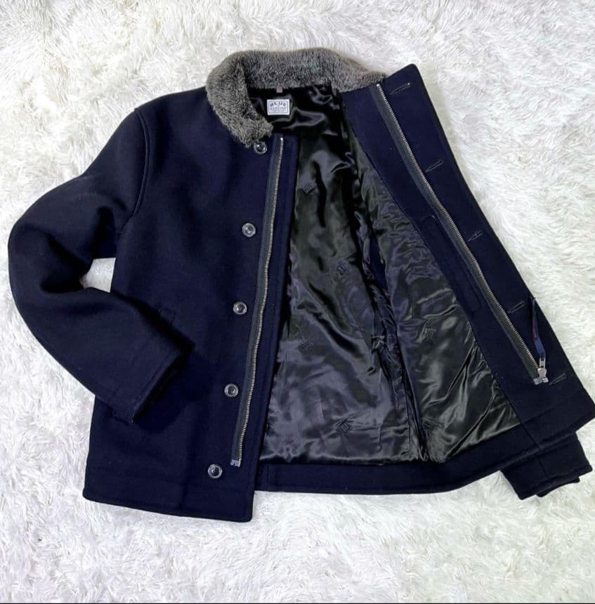 極美品✨　BlueBlue　メルトンウール　デッキジャケット　ネイビー　聖林公司
