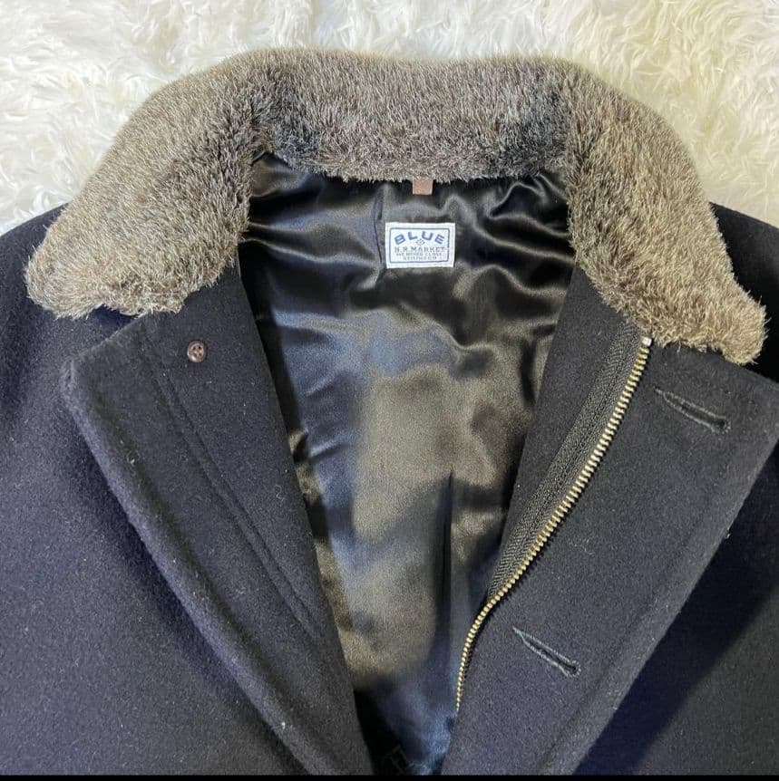 極美品✨　BlueBlue　メルトンウール　デッキジャケット　ネイビー　聖林公司