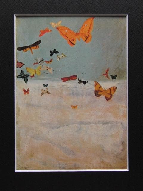 三岸好太郎、【雲の上を飛ぶ蝶】、新品高級額 額装付、年代物・希少画集画