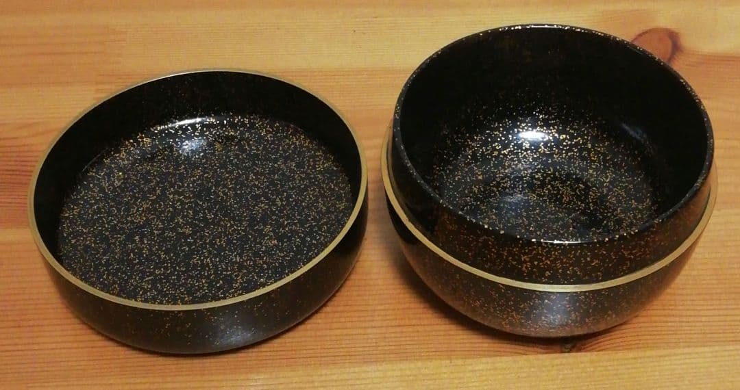 抱悦作加州描金詰平目梨地棗共箱茶道具