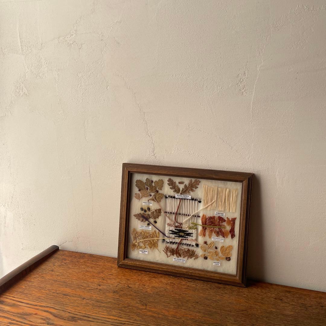 ネイティブアメリカン ナバホ族 草木染め 色見本 オルテガ 毛織物 額装