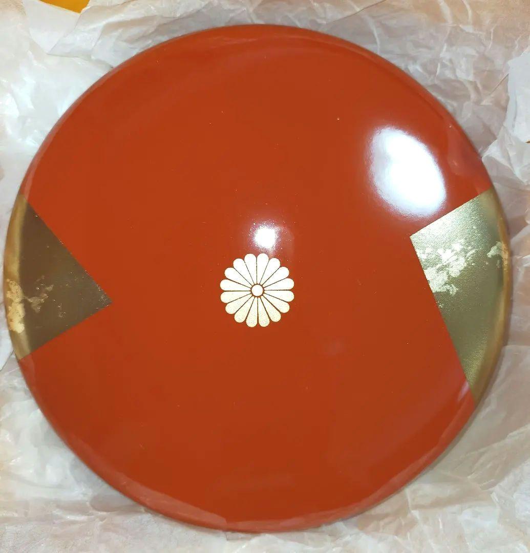 未使用　器　菊紋　金箔　漆器　　菓子器　菓子鉢　容器